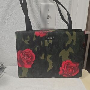 Kate Spade Camouflage and Red Rose Shoulder Bag